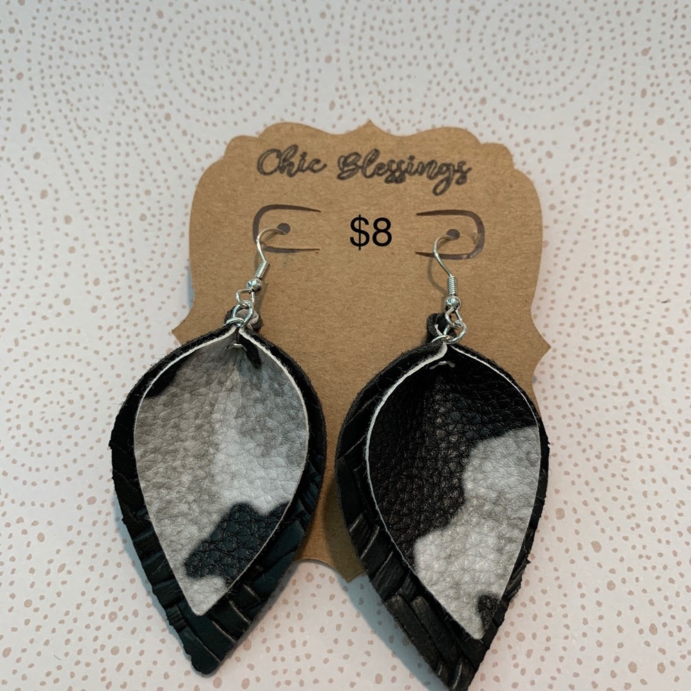 Faux leather earrings